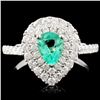 Image 1 : 18K Gold 0.52ct Emerald & 0.80ctw Diamond Ring
