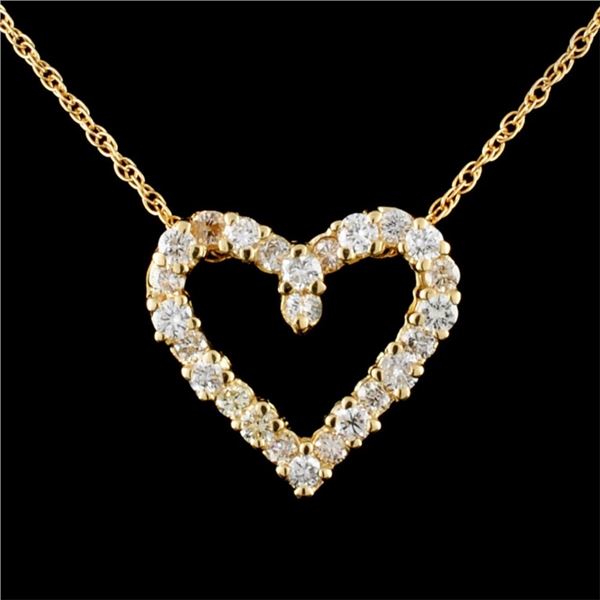 14K Gold 0.74ctw Diamond Pendant