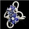 Image 2 : 18K Gold 4.90ctw Sapphire & 0.68ctw Diamond Ring