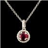 Image 1 : 14K Gold 0.42ct Ruby & 0.17ctw Diamond Pendant