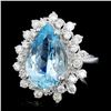 Image 1 : 7.00ct Aquamarine & 1.20ctw Diam Ring in 14K Gold