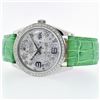 Image 3 : 36MM Rolex Watch: DateJust Floral Green Diamonds