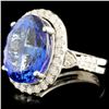 Image 1 : 10.72ct Tanzanite & 0.87ctw Diamond Ring in 18K Gold