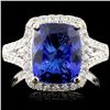 Image 2 : 3.89ct Tanzanite & 0.54ctw Diamond Ring in 18K Gold