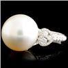 Image 1 : 18K Gold Diamond Ring with 14.50mm Pearl (0.71ctw)