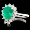 Image 1 : 1.33ct Emerald & 0.44ctw Diam Ring in 18K Gold