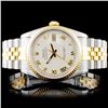 Image 2 : 36mm Rolex DateJust Ivory Pyramid Dial YG/SS Watch