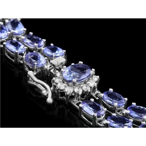 14k Gold Bracelet 20ct Tanzanite & 0.5ct Diam