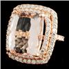 Image 1 : Morganite & Diamond Ring in 14K Gold