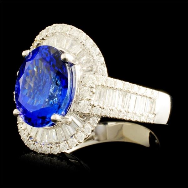 18K Gold Tanzanite 3.96ct & Diamond Ring 1.31ctw