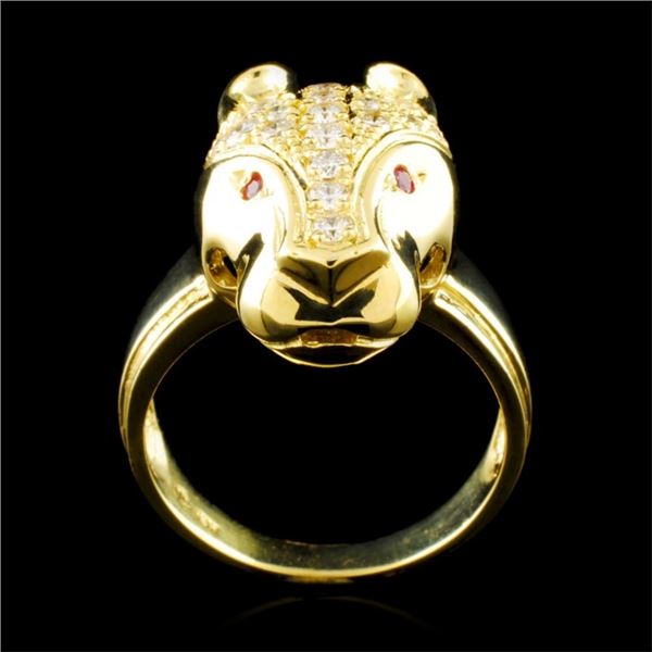 18K Gold Ring with 0.05ct Ruby & 1.00ctw Diamonds