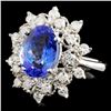 Image 1 : 14K Gold Tanzanite 4.36ct & 0.73ctw Diamond Ring