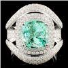 Image 2 : 3.87ct Emerald & 2.13ctw Diam Ring in 18K Gold