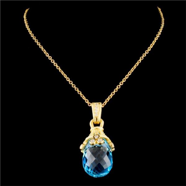 21.62ct Topaz & 0.24ctw Diam Pendant in 18K Gold