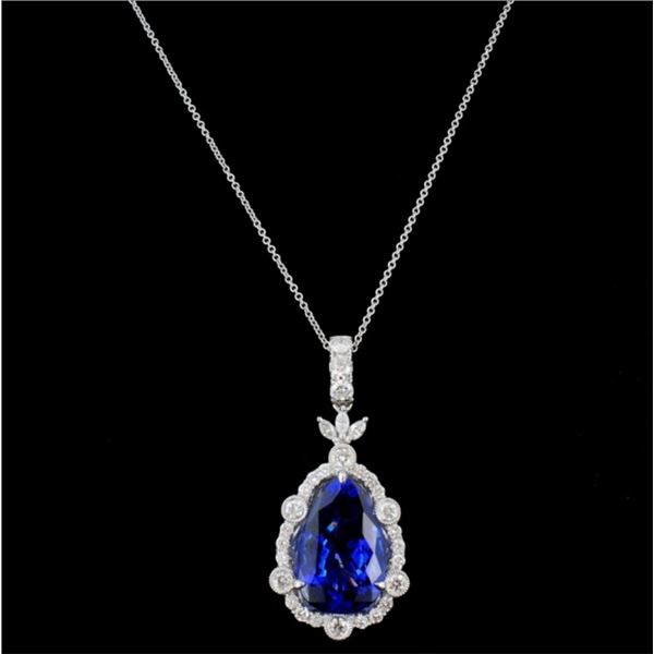 9.94ct Tanzanite & 1.05ct Diam Necklace in 18K Gold