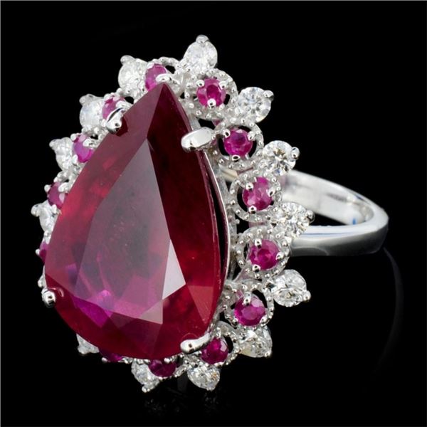 10ct Ruby & 0.75ctw Diamond Ring in 14K Gold