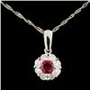 Image 2 : 0.39ct Ruby & 0.46ctw Diam Pendant in 18K Gold