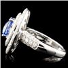 Image 3 : 18K Gold Ring Sapphire 3.01ct & Diamond 1.27ctw