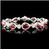 Image 2 : 6.25ct Ruby & 2.60ctw Diam Bracelet in 18K Gold