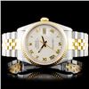 Image 6 : 36mm Rolex DateJust with Ivory Pyramid Dial YG/SS