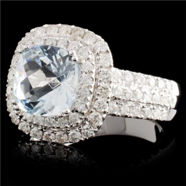 Aquamarine & Diam Ring - 1.98ct & 1.05ct, 14K Gold