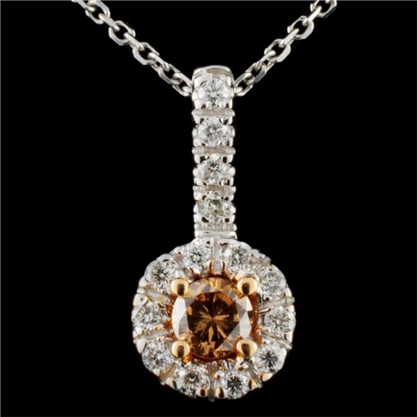 0.40ctw Fancy Diamond Pendant in 14K White Gold