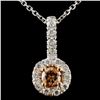 Image 1 : 0.40ctw Fancy Diamond Pendant in 14K White Gold