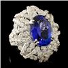 Image 3 : 8.04ct Tanzanite & 3.97ctw Diam Ring in 18K Gold