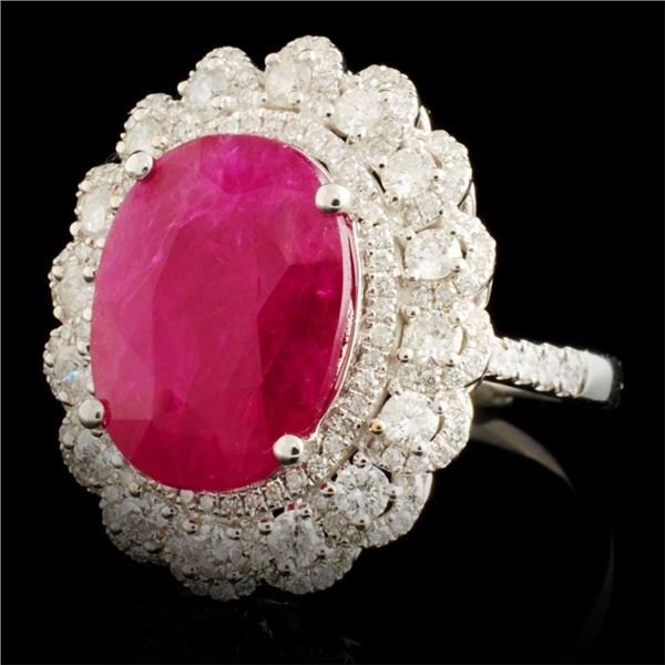 8.52ct Ruby & 1.13ctw Diam Ring in 18K Gold