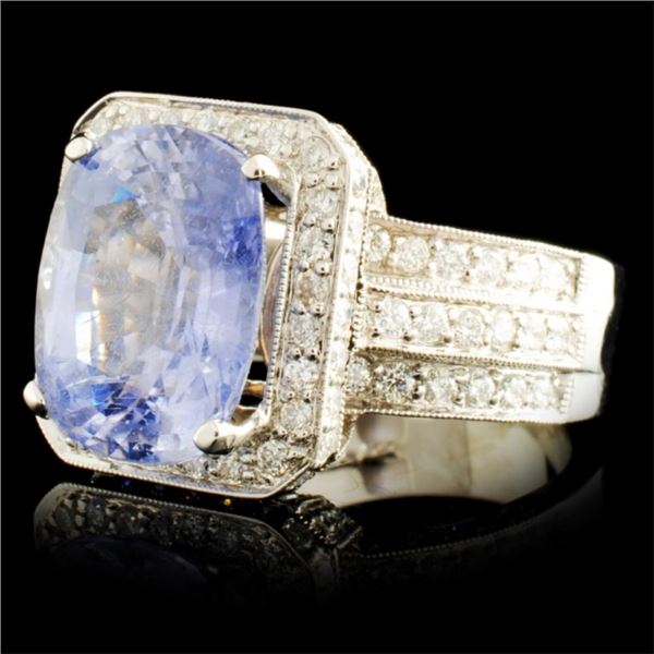 8.04ct Sapphire & 1.59ctw Diam Ring - 18K Gold