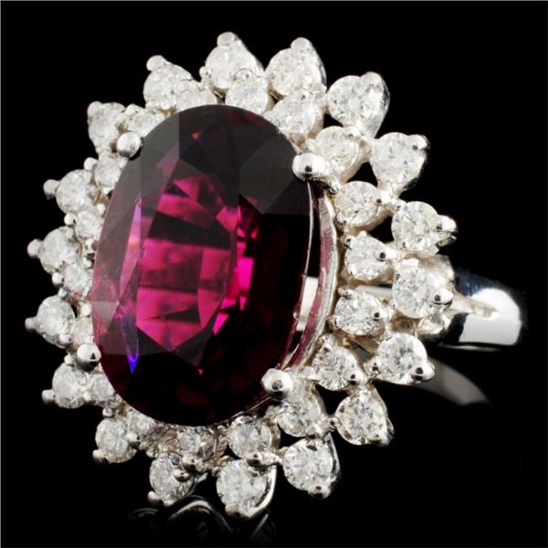 6.40ct Tourmaline & 1.30ctw Diam Ring in 14K Gold