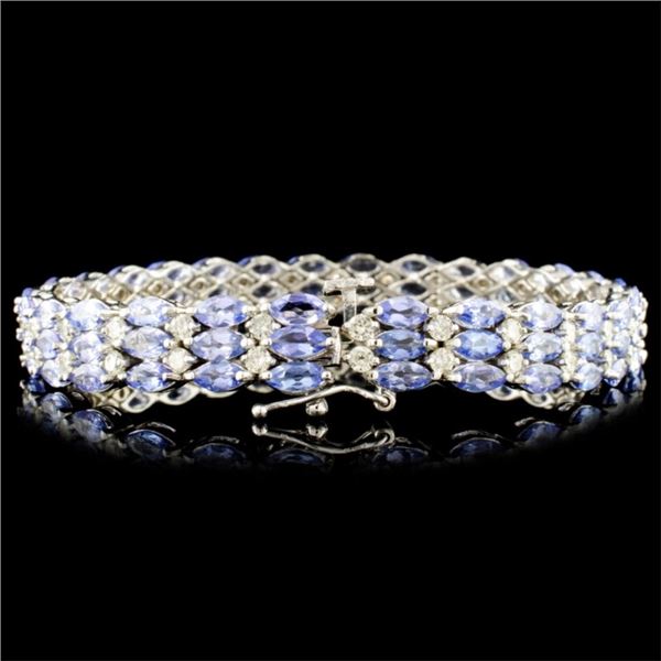 14K Gold Bracelet 12ct Tanzanite & 2.45ct Diam