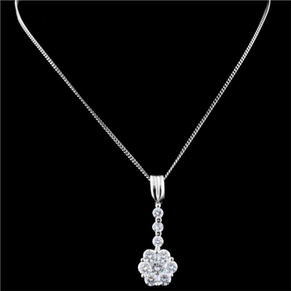 1.23ct Diamond Pendant in 18K White Gold