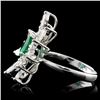 Image 3 : 0.73ct Emerald & 1.51ctw Diam Ring in 18K White Gold