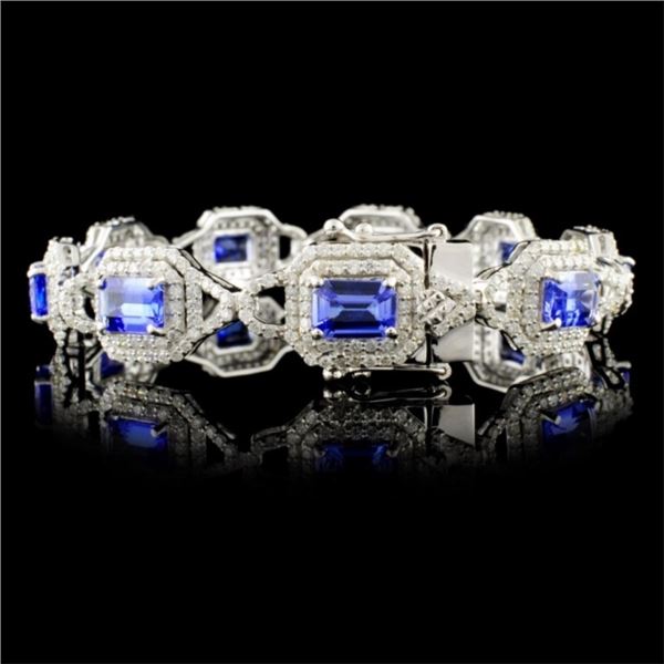 8.41ct Tanzanite & 3.91ctw Diam Bracelet 14K Gold