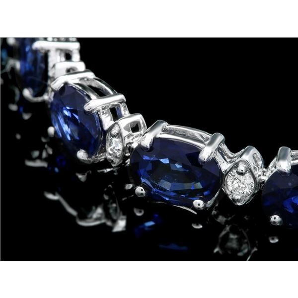 15ct Sapphire & 0.5ct Diam Bracelet in 14k Gold