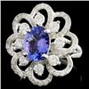 Image 1 : 1.75ct Tanzanite & 1.22ctw Diamond Ring in 18K Gold