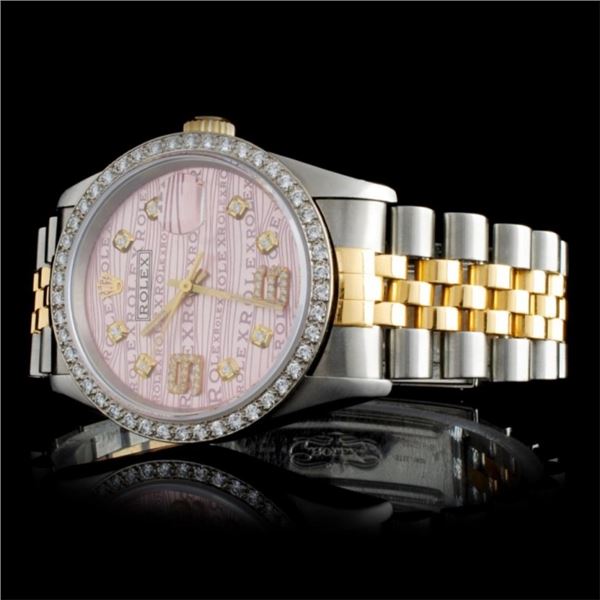 36MM Rolex DateJust Watch w/ YG/SS & Diamond