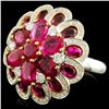 Image 1 : 18K Gold Ring with 6.15ct Ruby & 0.59ctw Diamonds