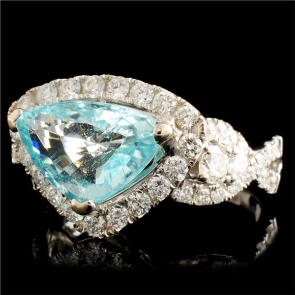 18K Gold Tourmaline 2.97ct & Diamond Ring 1.22ctw