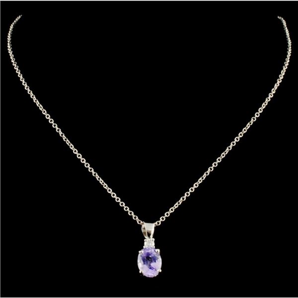 14K Gold Sapphire & Diamond Pendant (0.77ct & 0.06ctw)