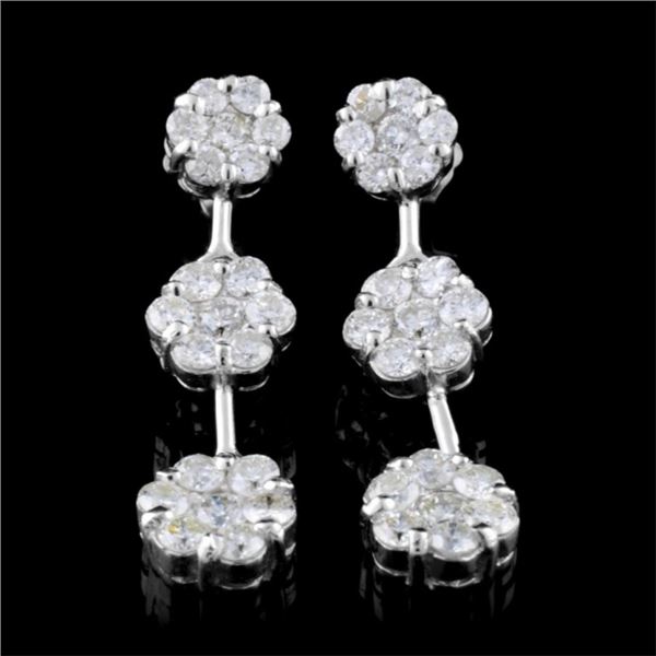 2.10ctw Diamond Earrings in 14k White Gold