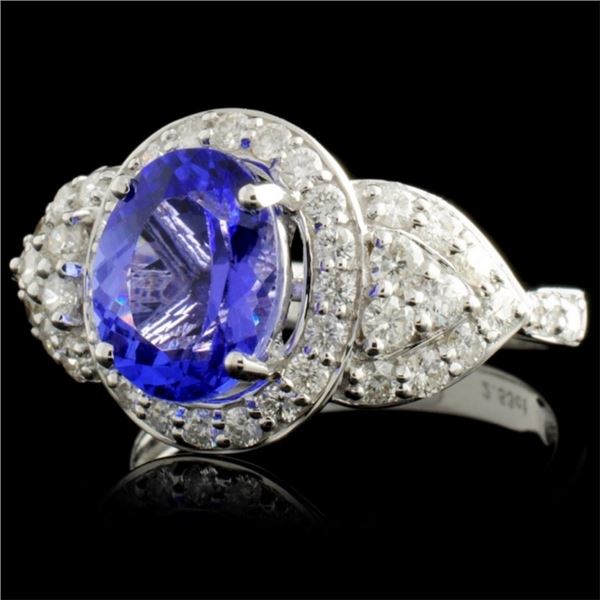18K Gold Ring 2.53ct Tanzanite & 0.90ctw Diamonds