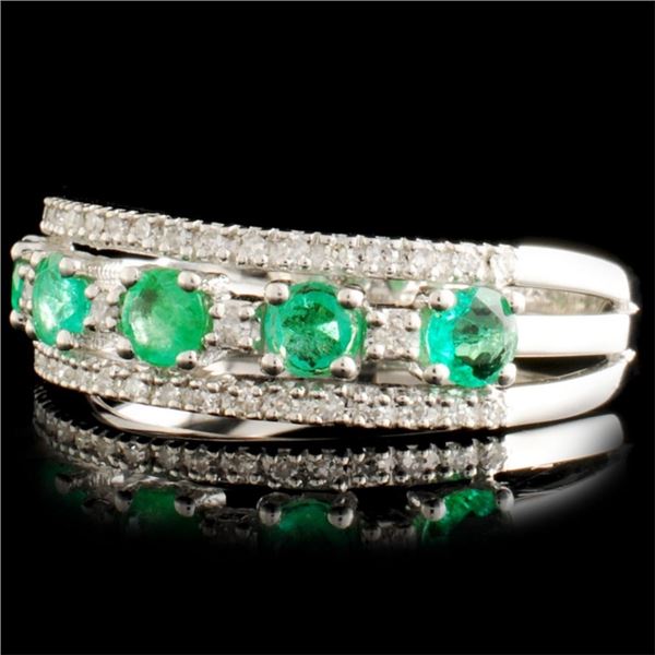 Emerald & Diam Ring in 14K Gold - 0.49ct/0.18ctw