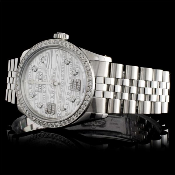 Diamond Rolex DateJust SS Men's Watch