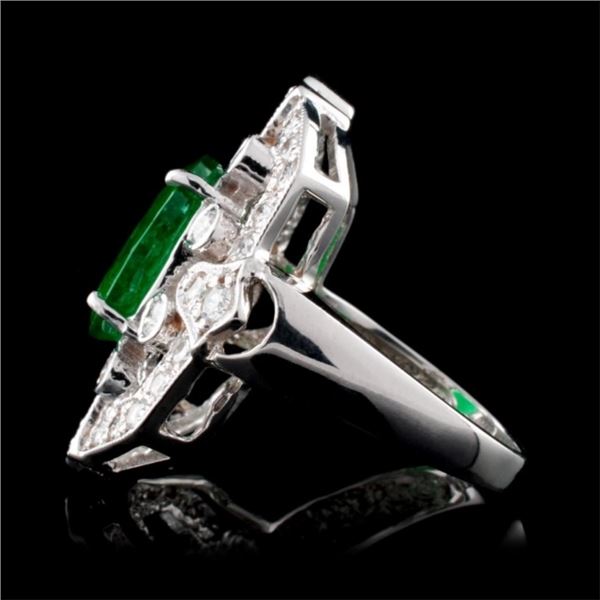 14K Gold Emerald and Diamond Ring