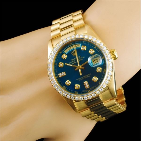 18K YG Diamond Rolex Day-Date 36mm Watch
