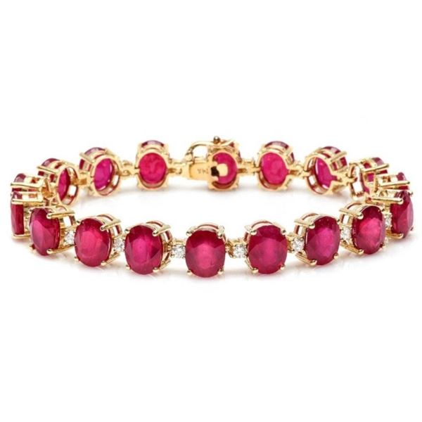 Ruby and Diamond Bracelet in 14k Gold