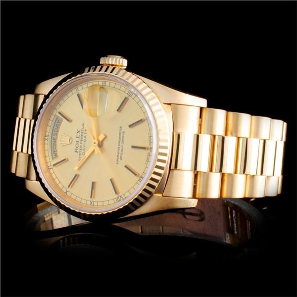 18K YG Rolex Men's Day-Date Watch