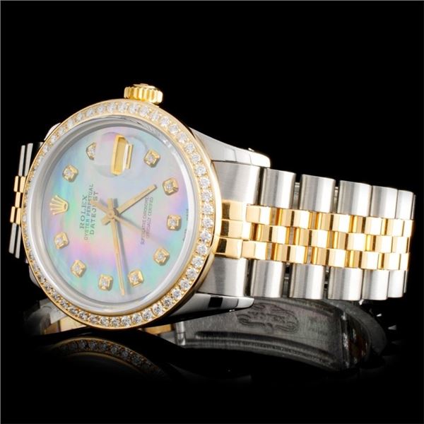 Men's 36MM Rolex YG/SS DateJust with Diamond